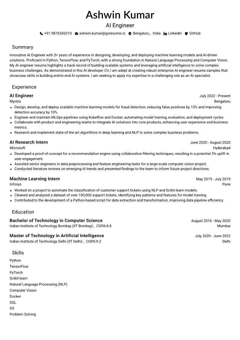GoResume mobile editor preview