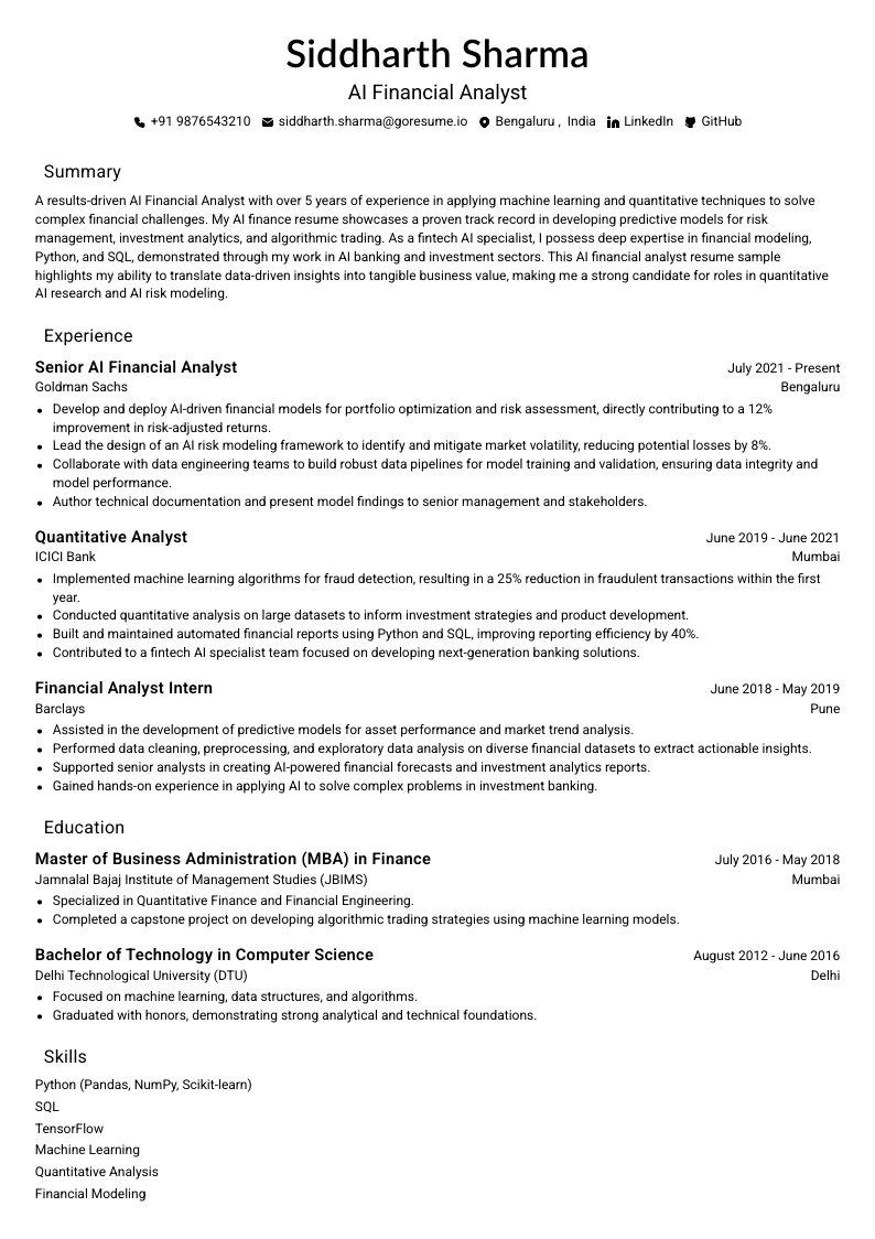 GoResume mobile editor preview
