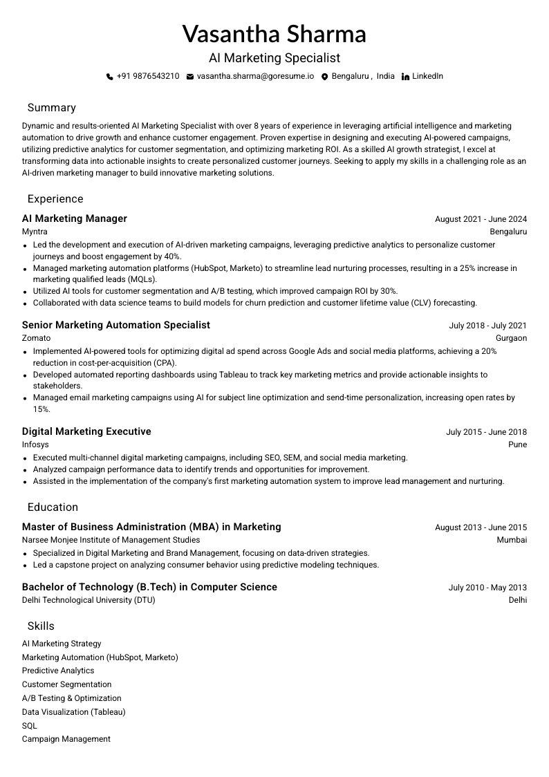 GoResume mobile editor preview