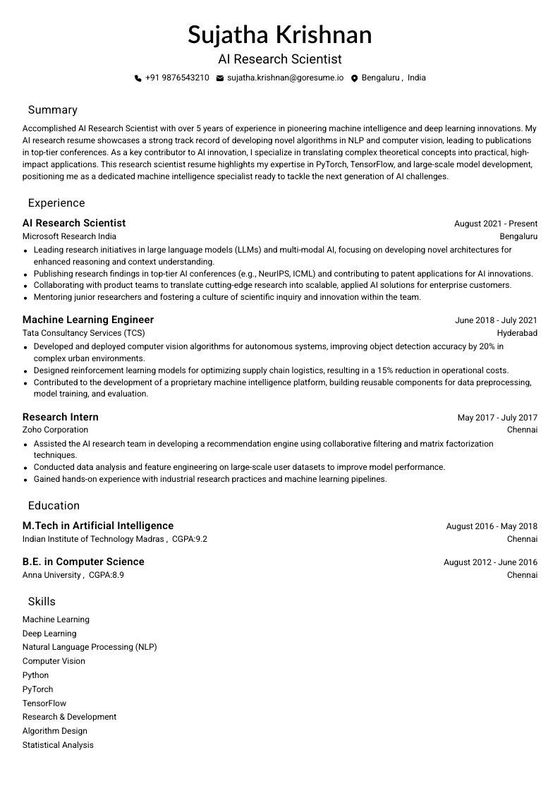 GoResume mobile editor preview