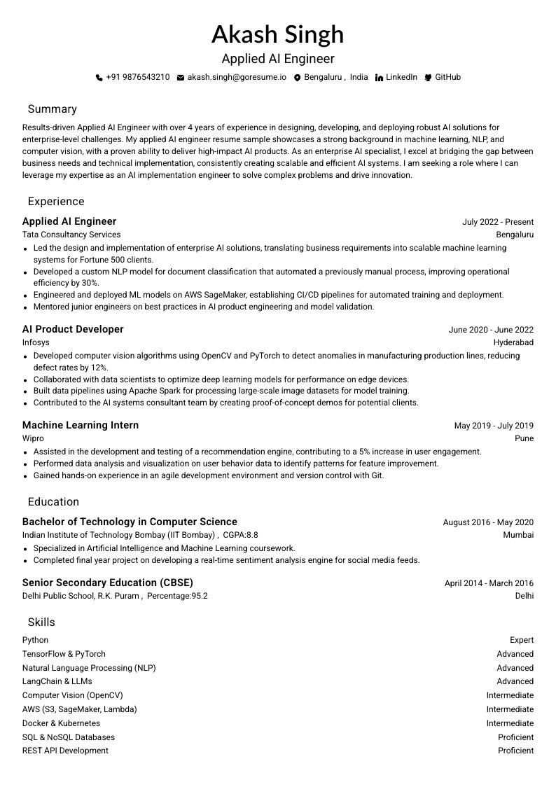 GoResume mobile editor preview