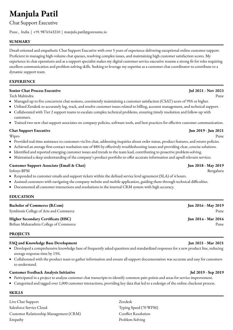 GoResume mobile editor preview
