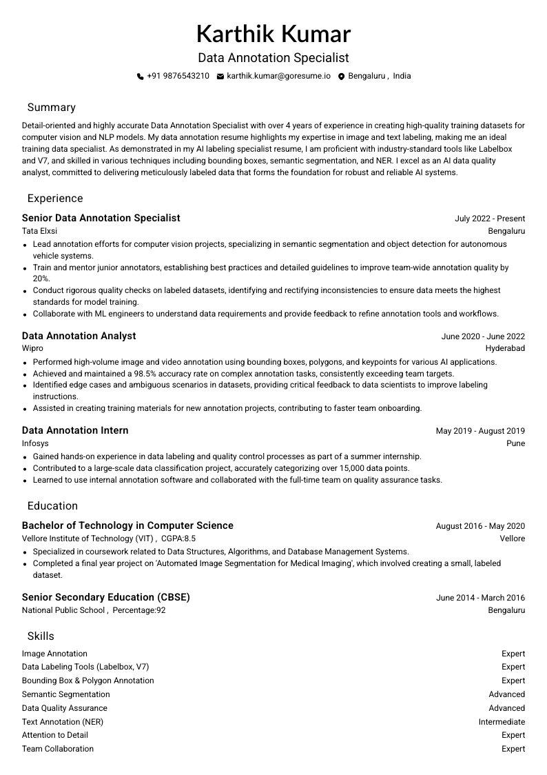 GoResume mobile editor preview
