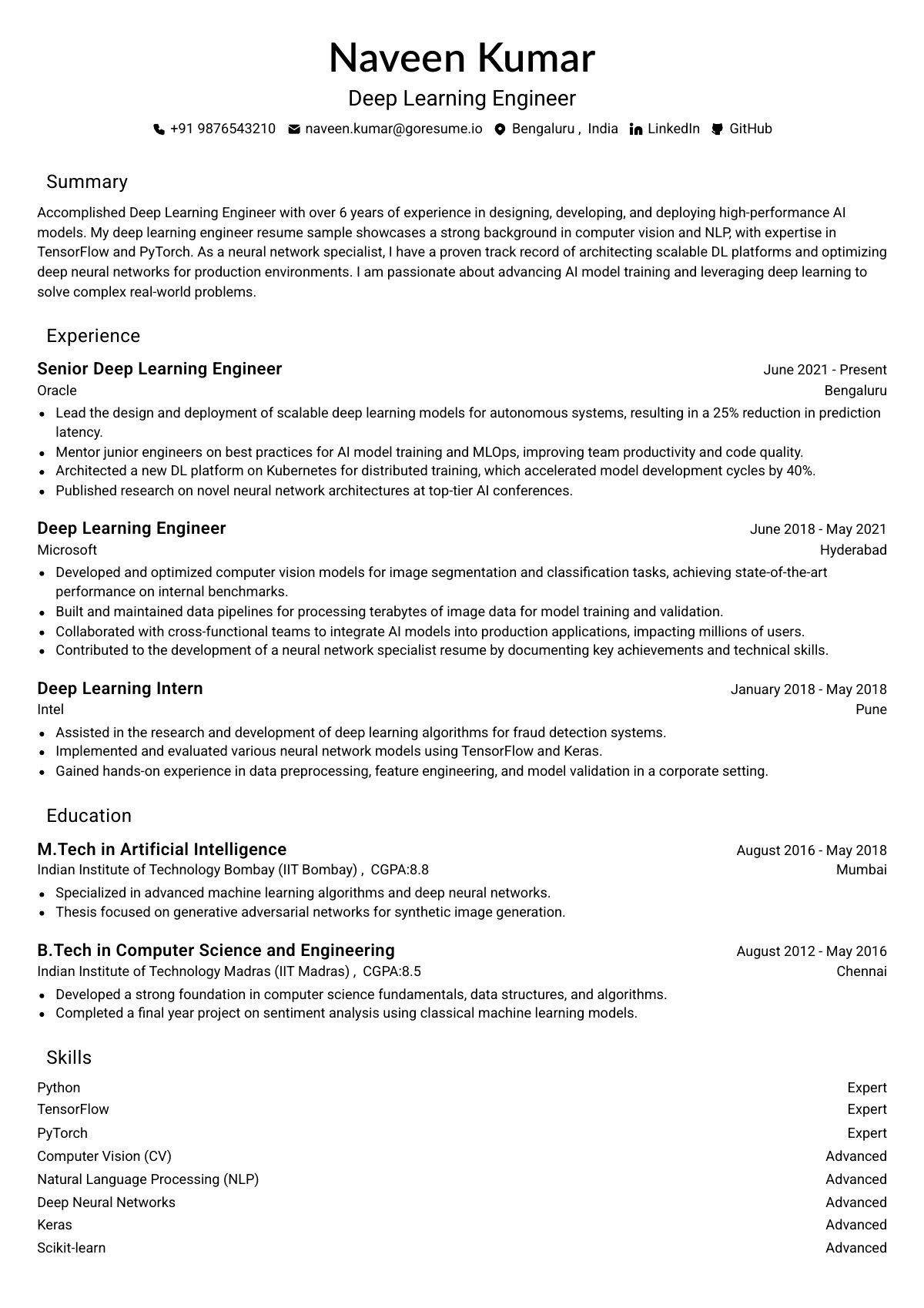 GoResume editor preview