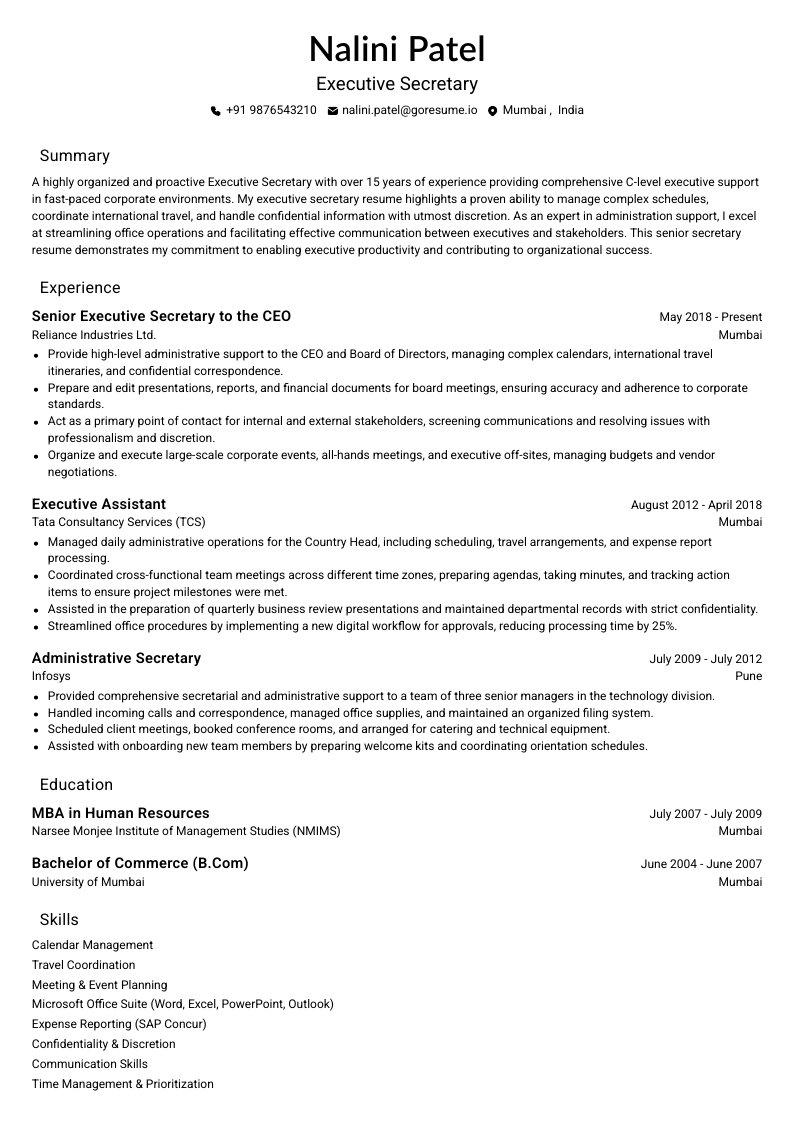 GoResume mobile editor preview