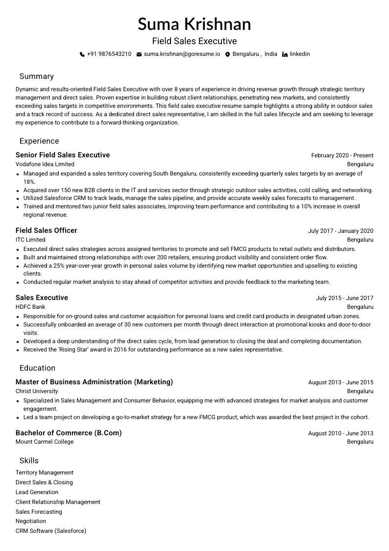 GoResume mobile editor preview