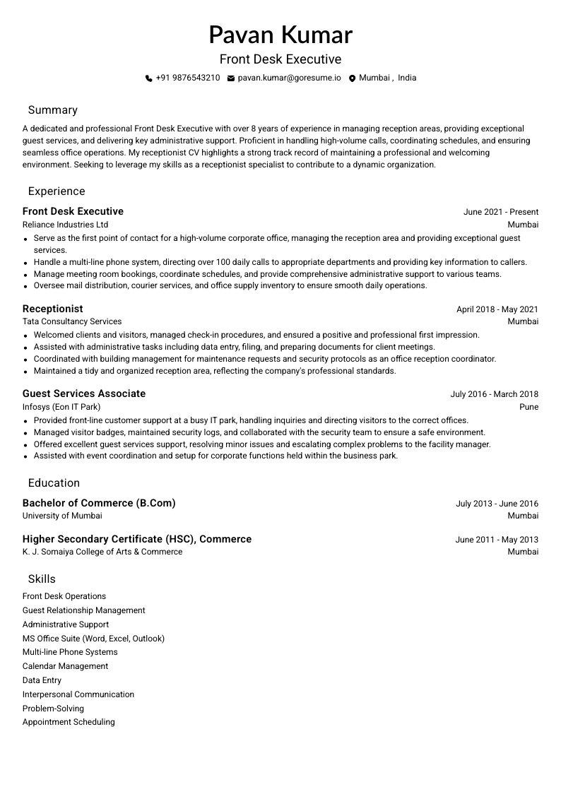 GoResume mobile editor preview