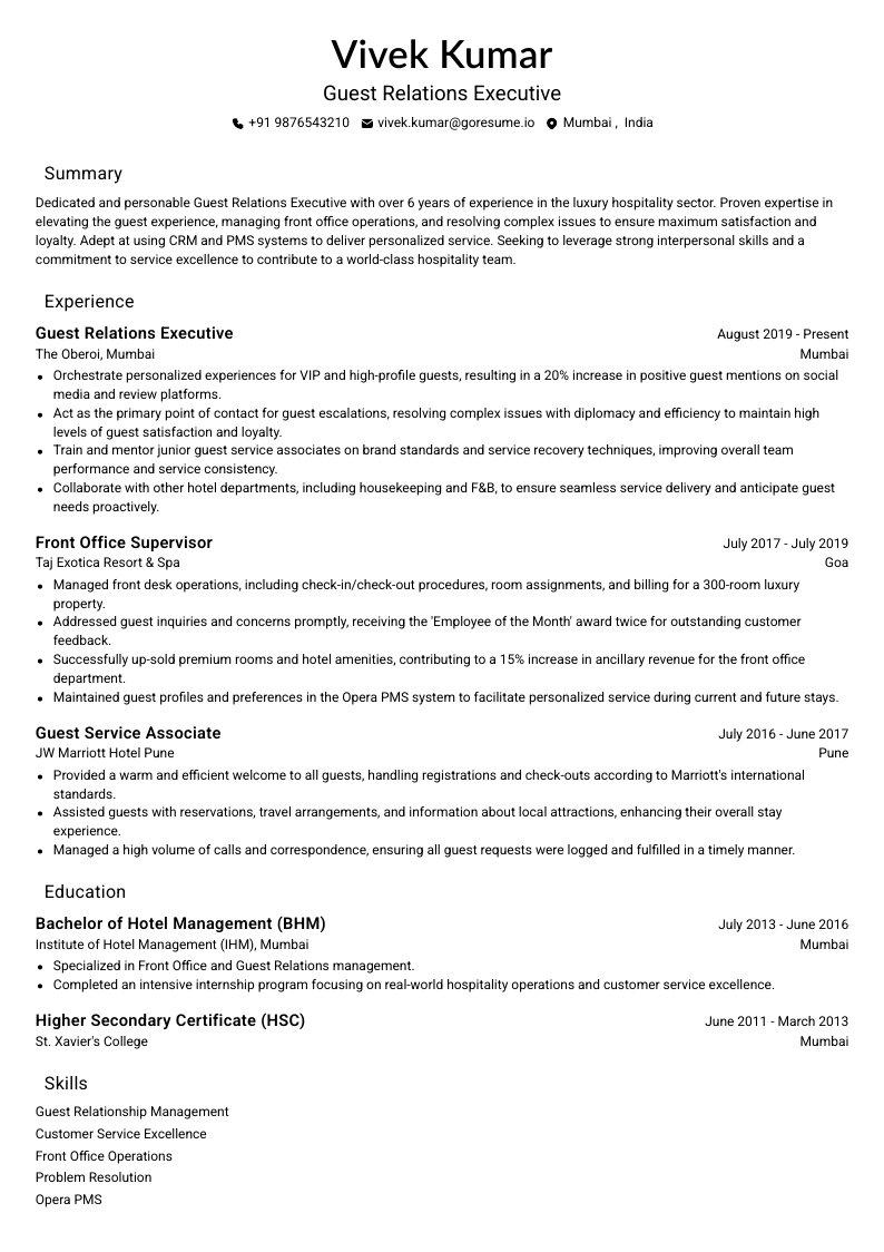 GoResume mobile editor preview