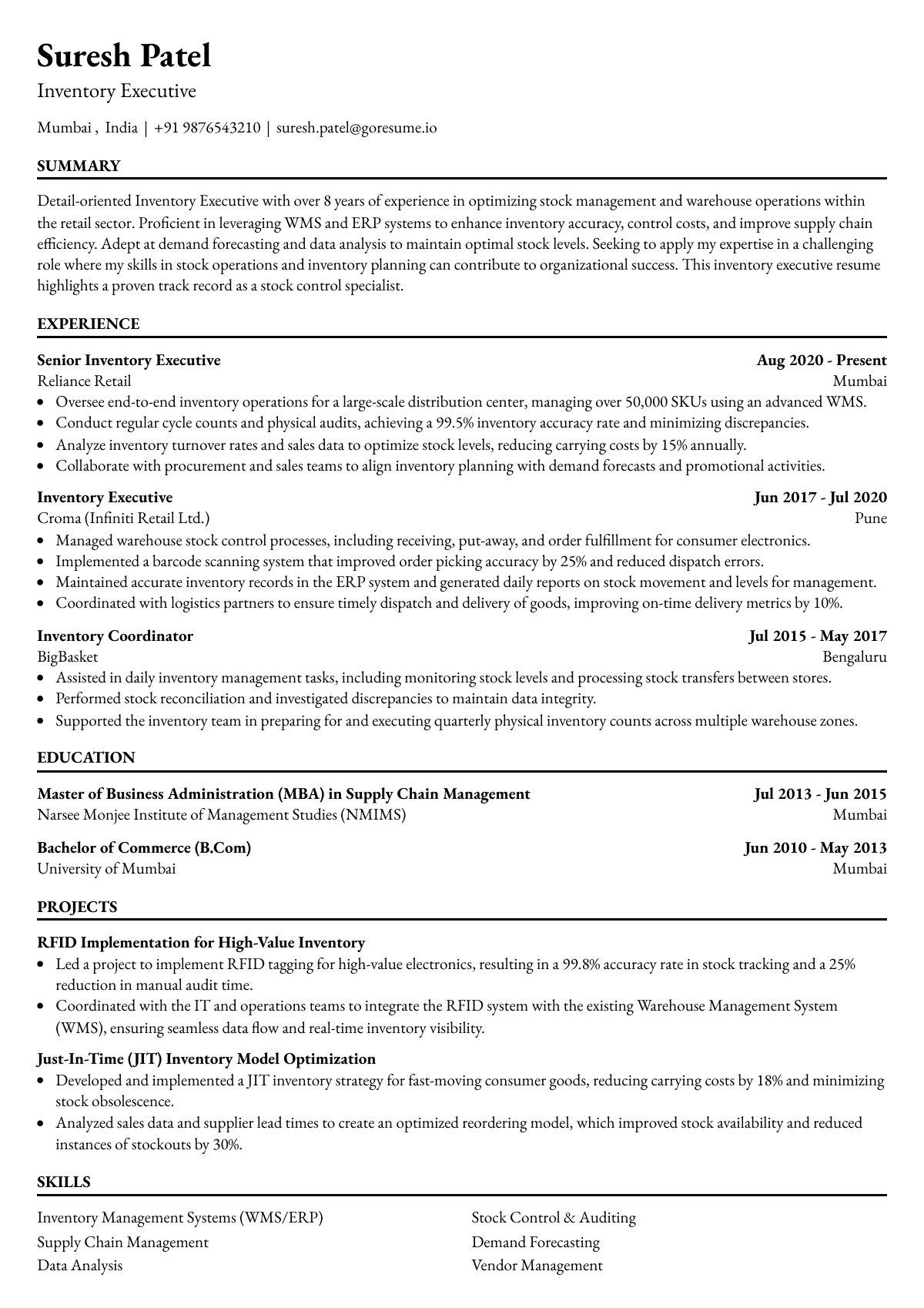 GoResume editor preview