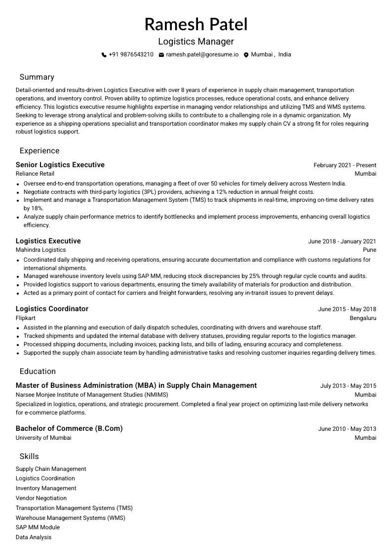 GoResume mobile editor preview