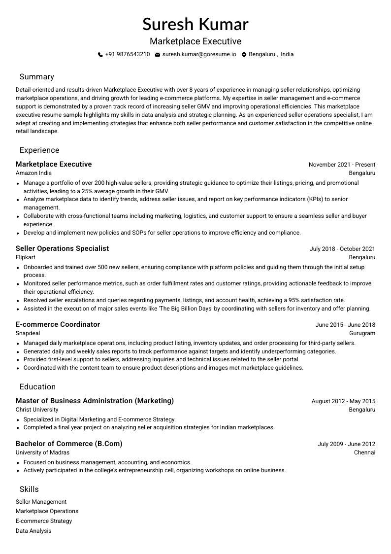 GoResume mobile editor preview