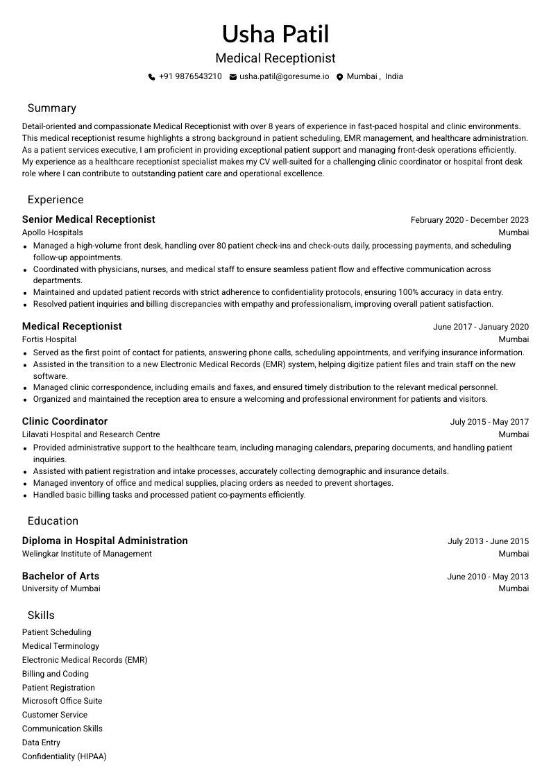 GoResume mobile editor preview