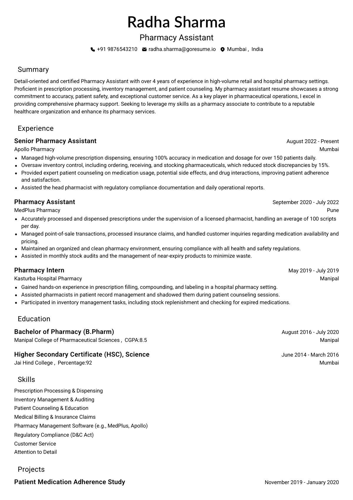 GoResume editor preview