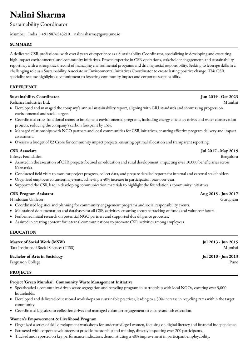 GoResume mobile editor preview