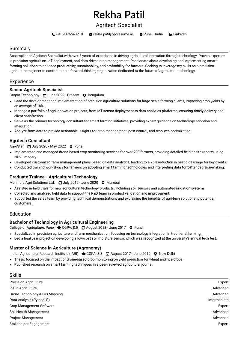 GoResume mobile editor preview