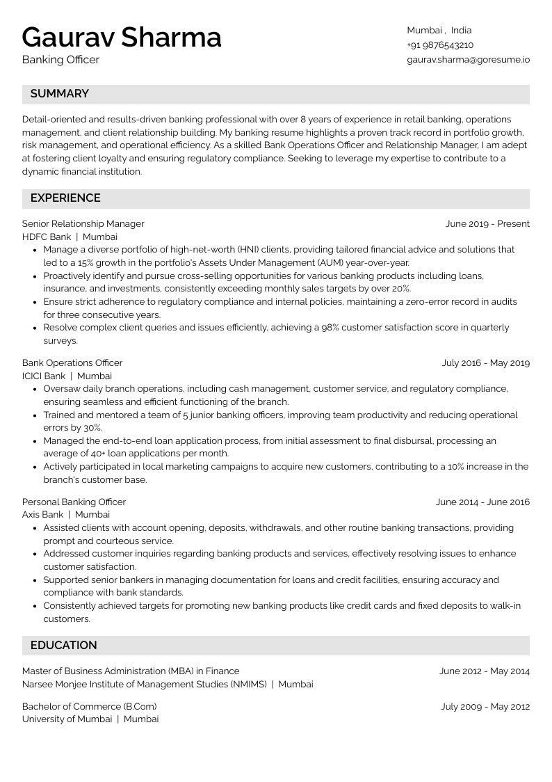 GoResume mobile editor preview