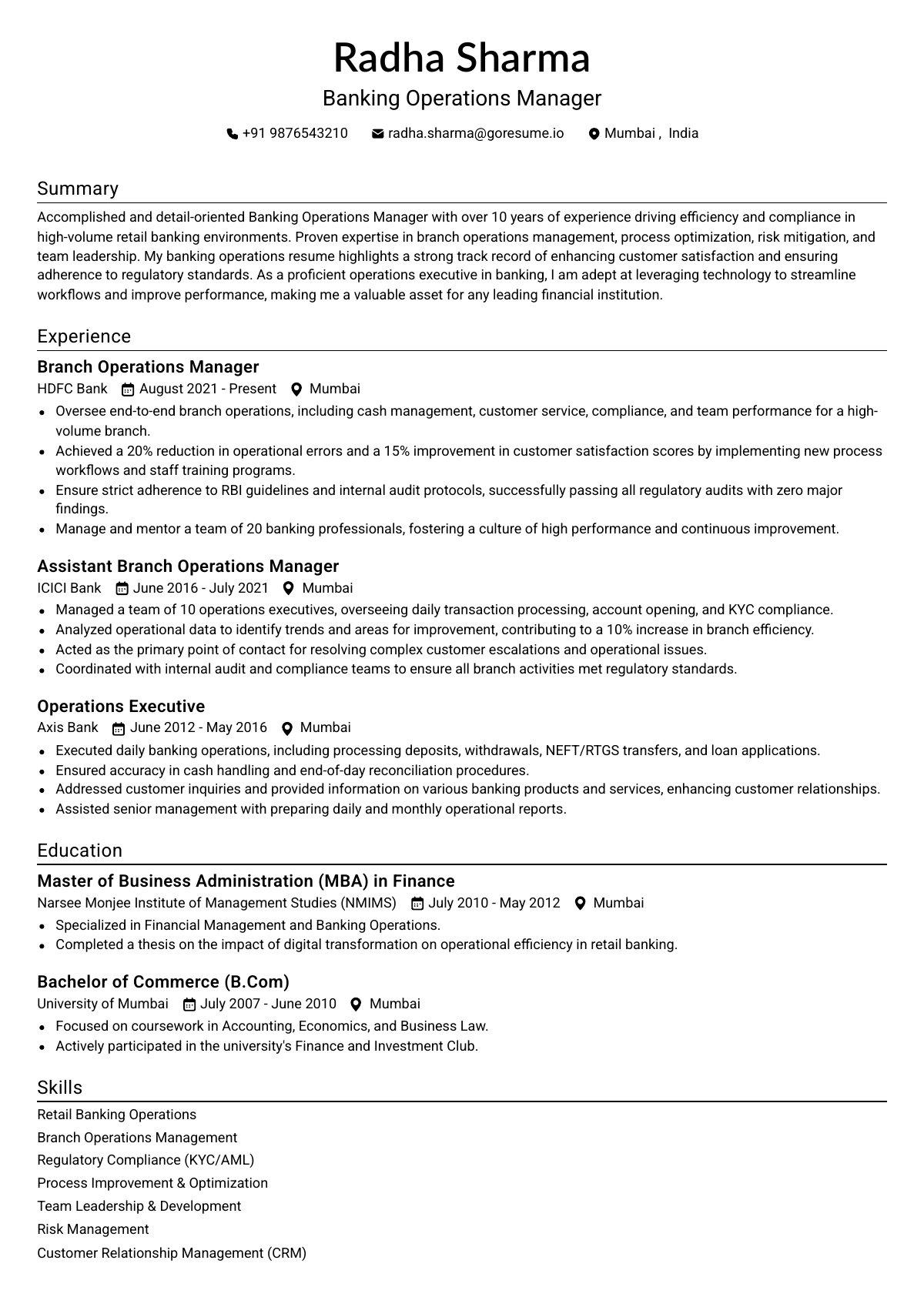 GoResume editor preview