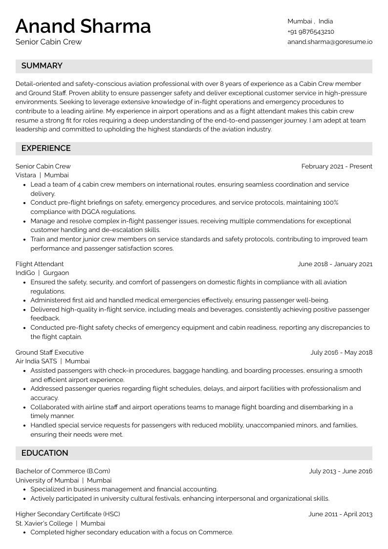 GoResume mobile editor preview