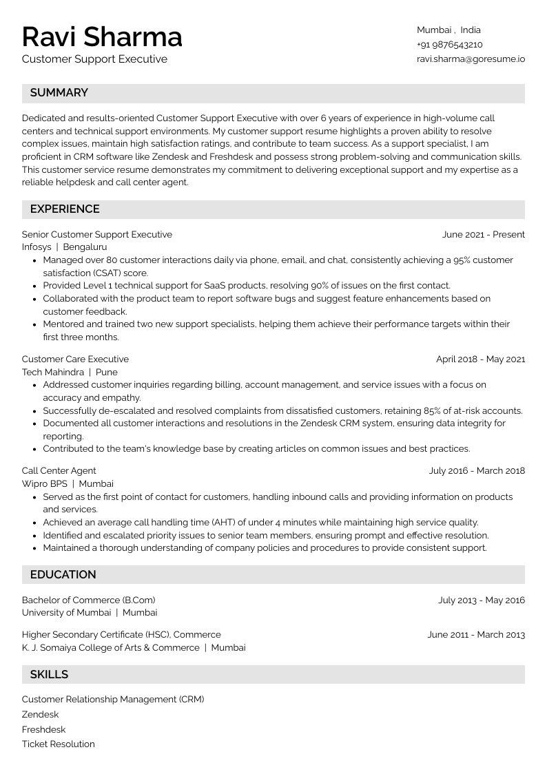 GoResume mobile editor preview