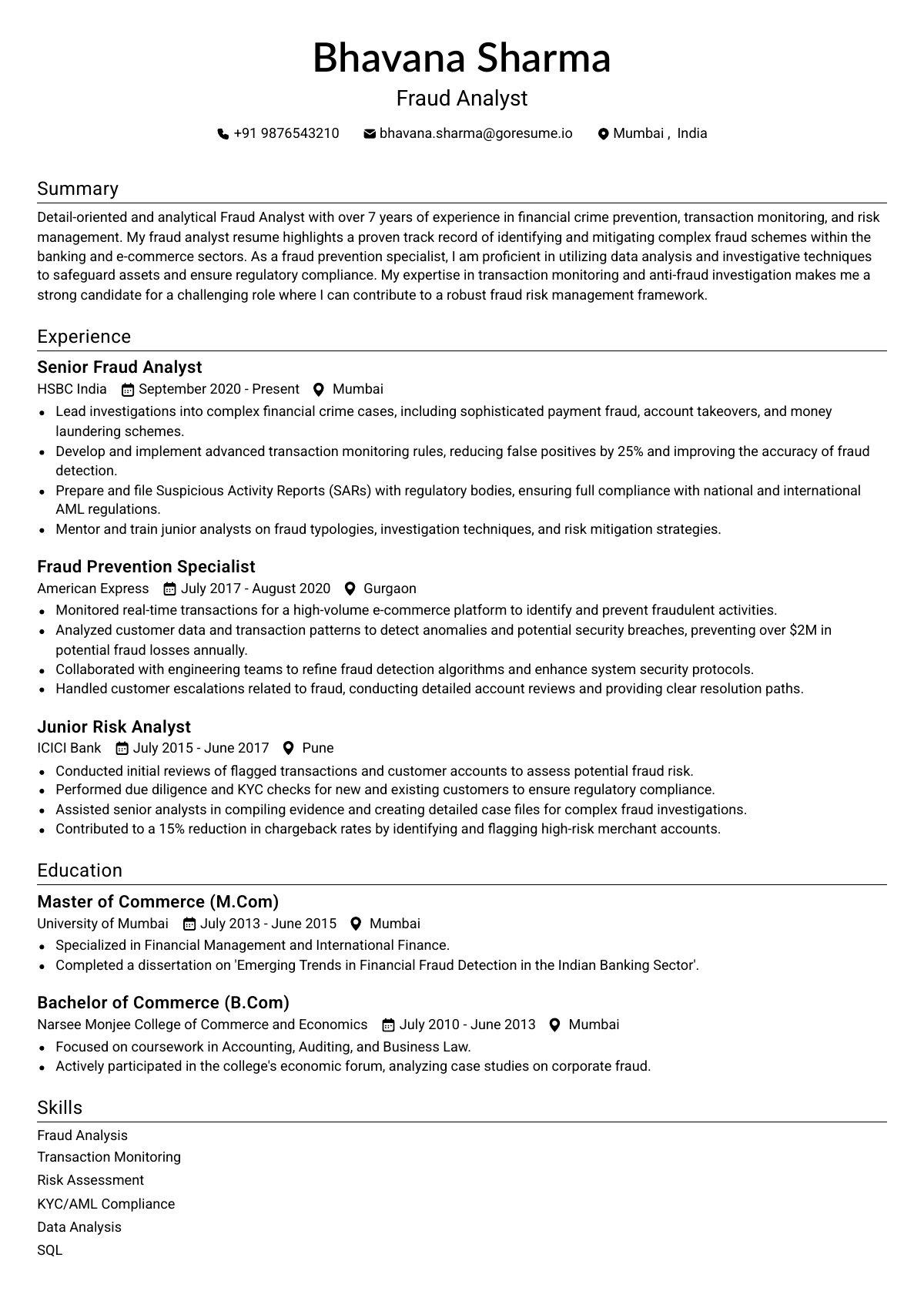 GoResume editor preview