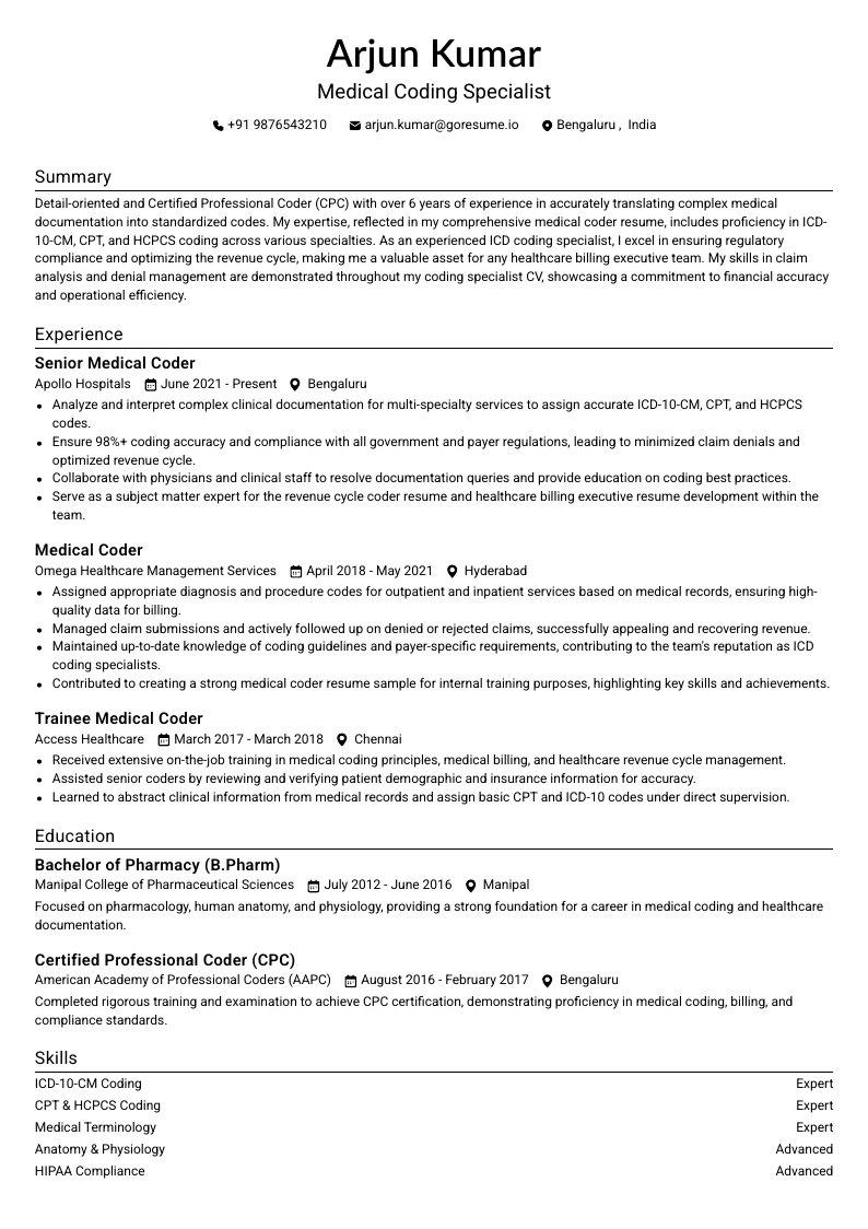 GoResume mobile editor preview