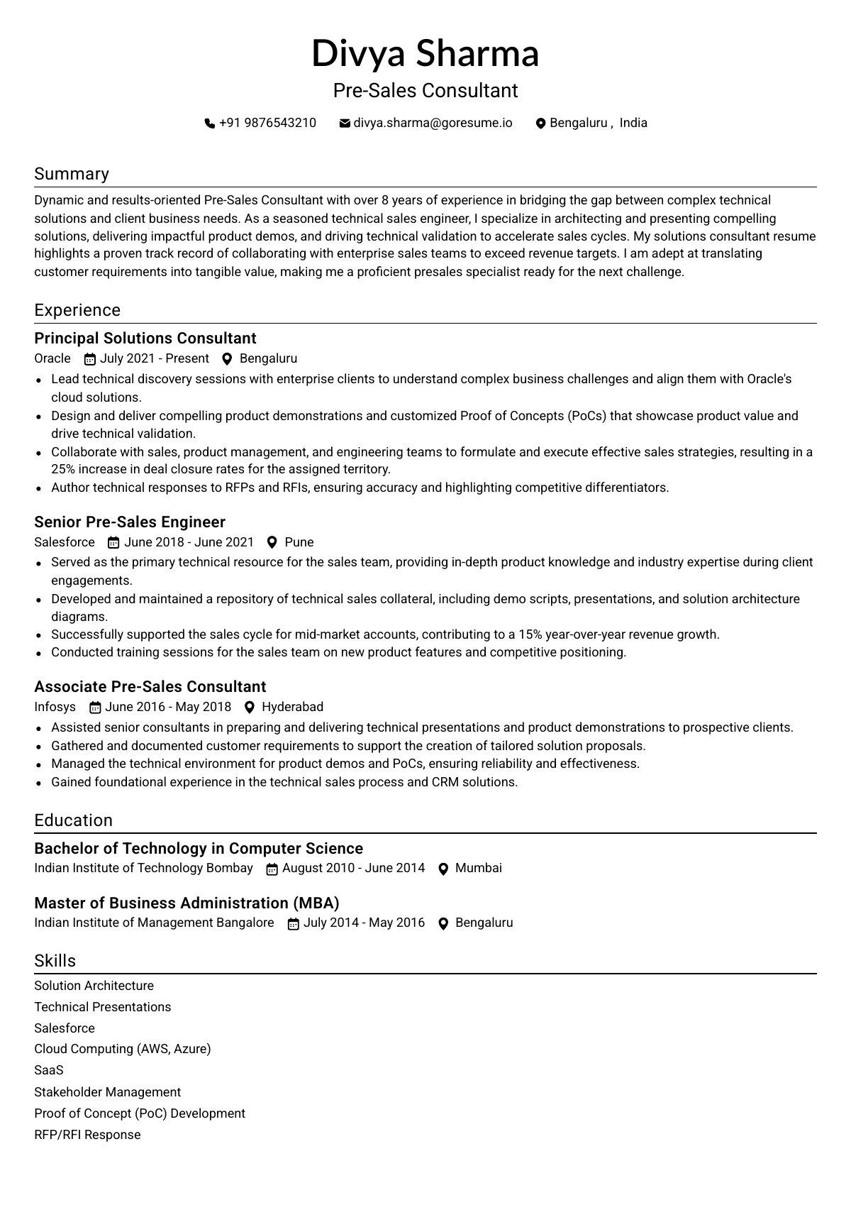 GoResume editor preview