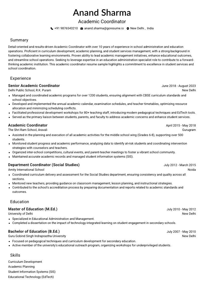 GoResume mobile editor preview