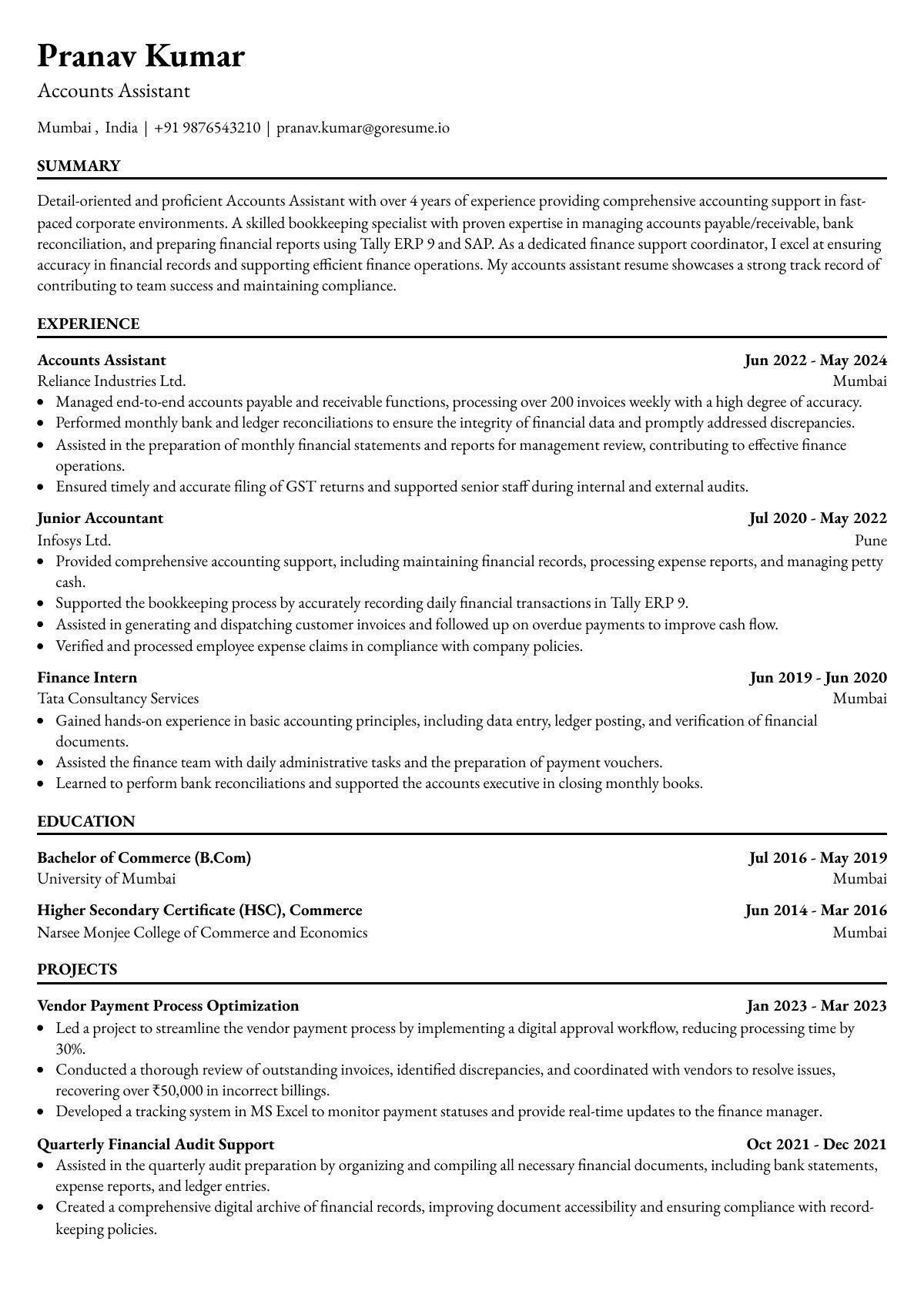 GoResume editor preview