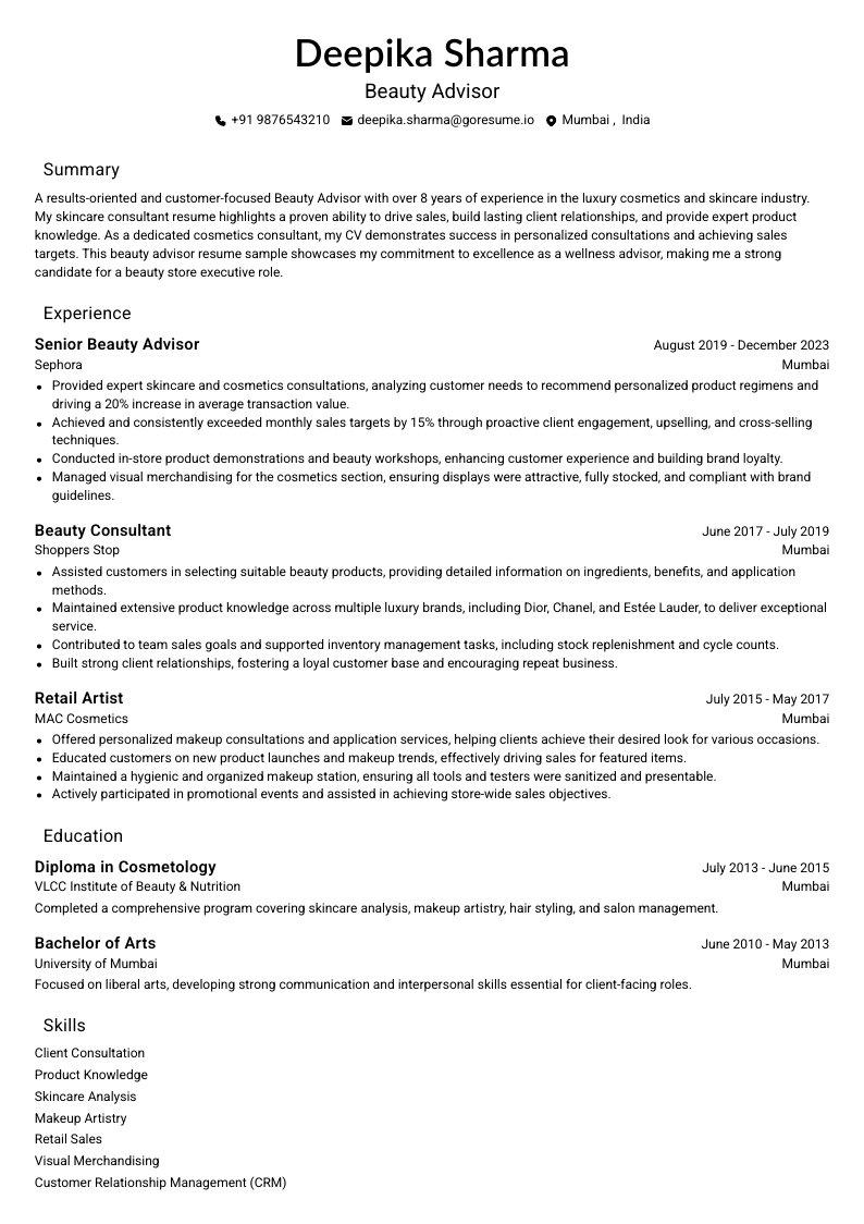 GoResume mobile editor preview