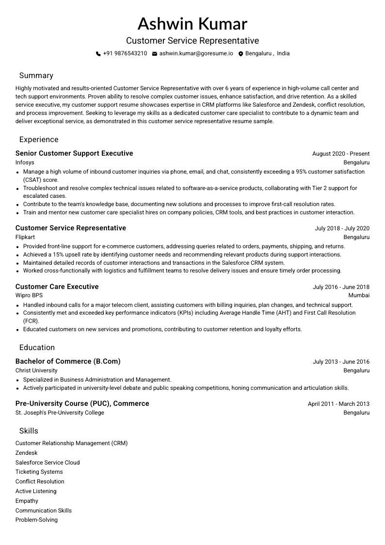 GoResume mobile editor preview