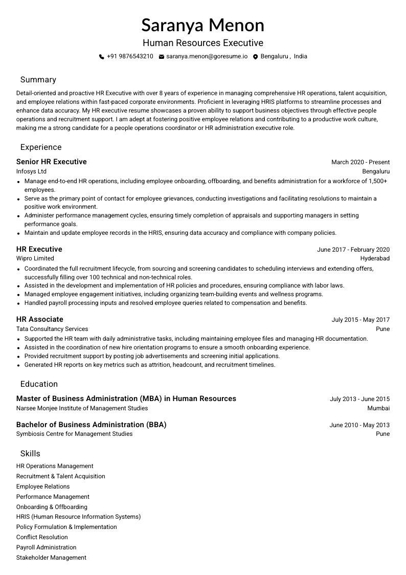 GoResume mobile editor preview