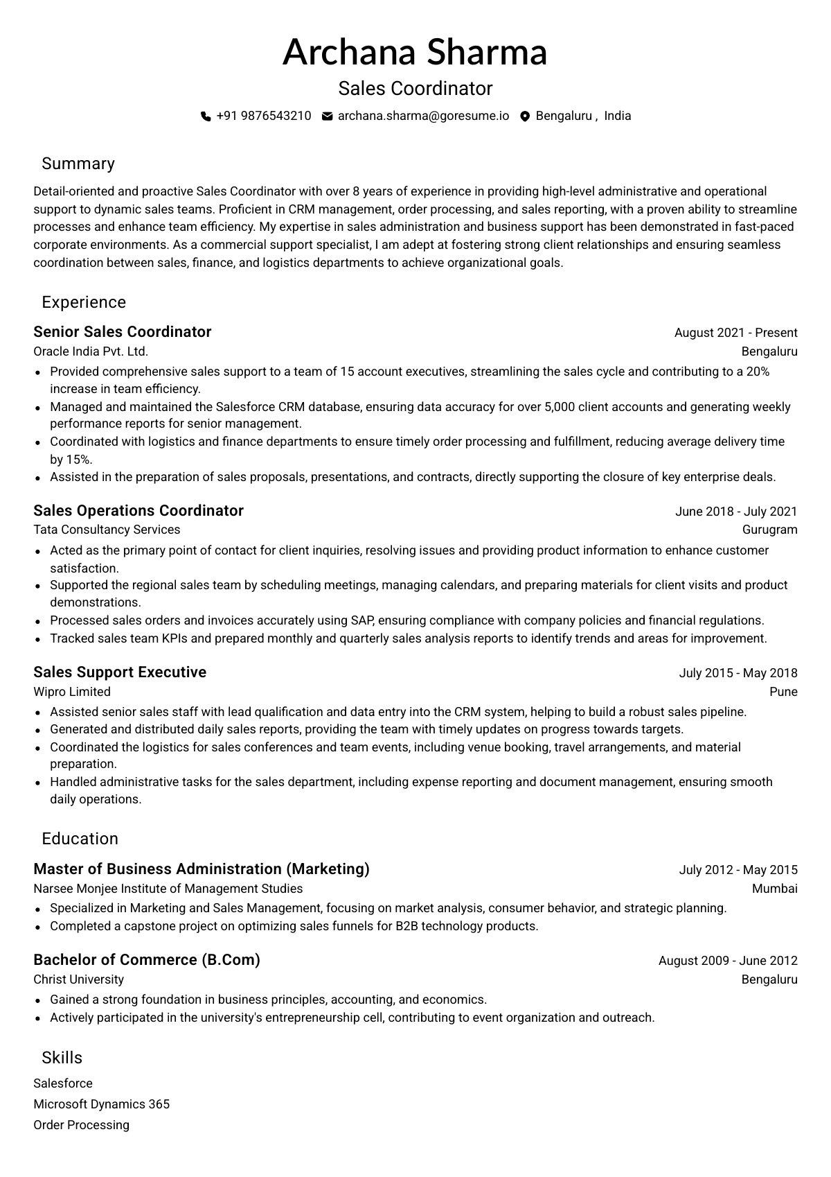 GoResume editor preview