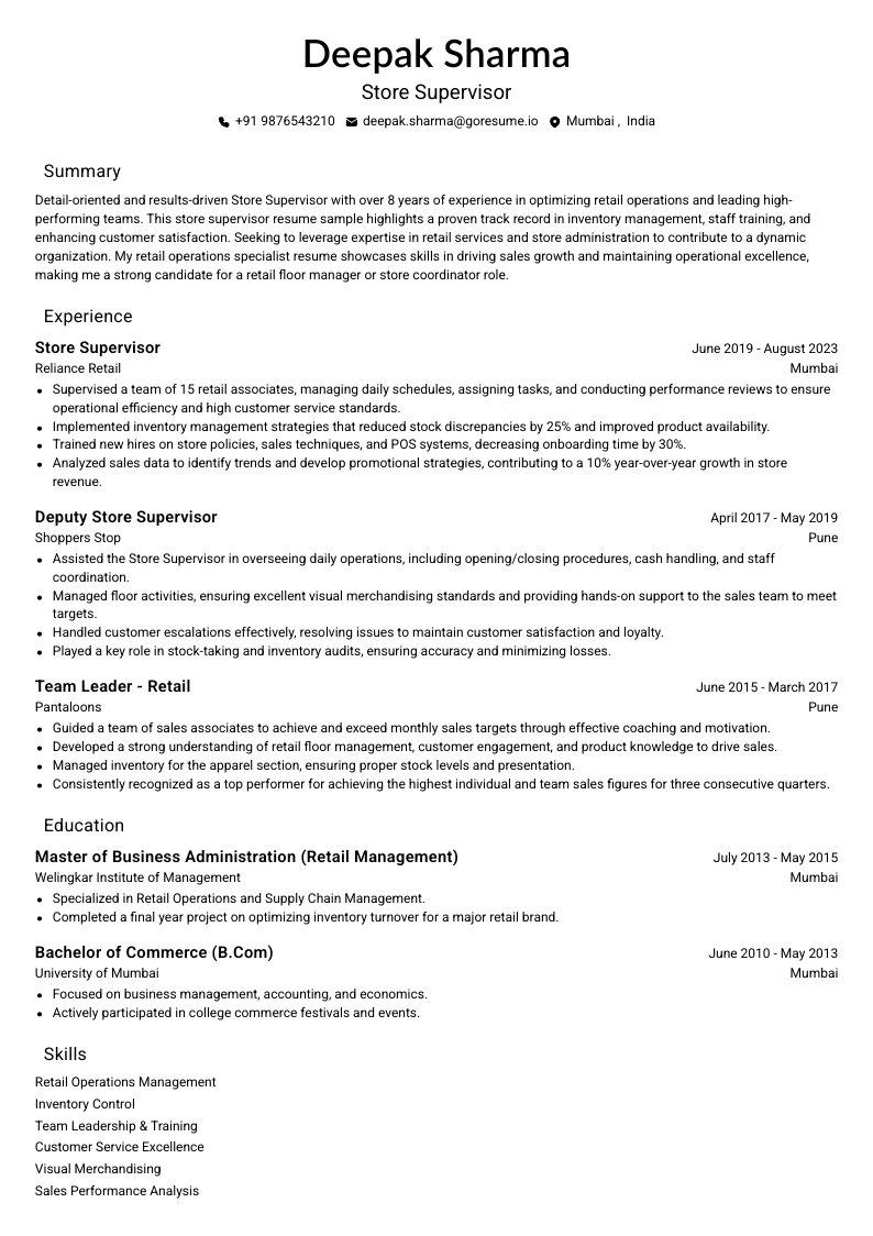 GoResume mobile editor preview