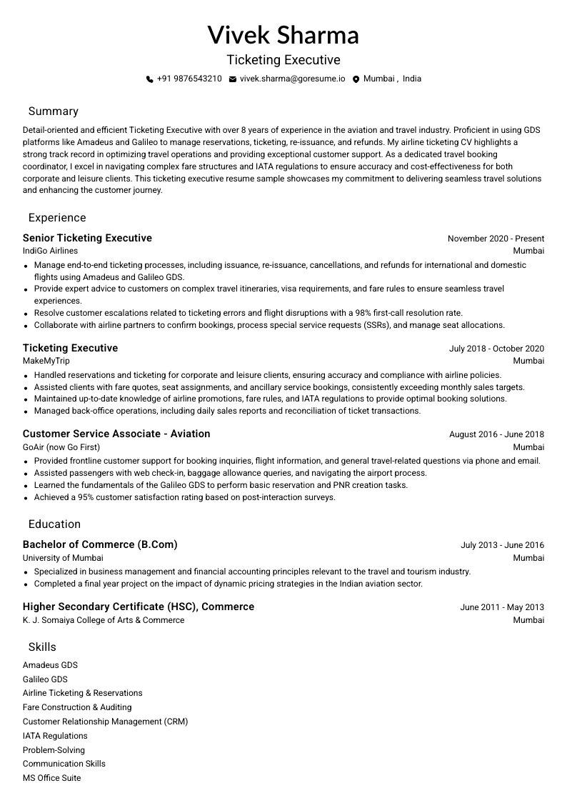 GoResume mobile editor preview
