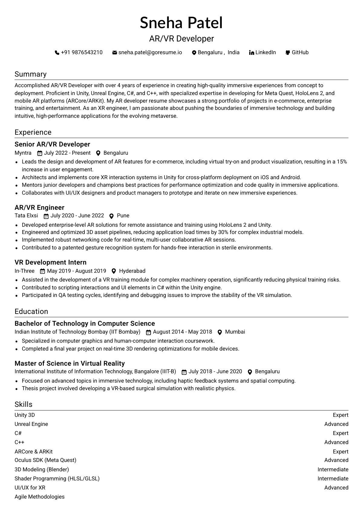 GoResume editor preview