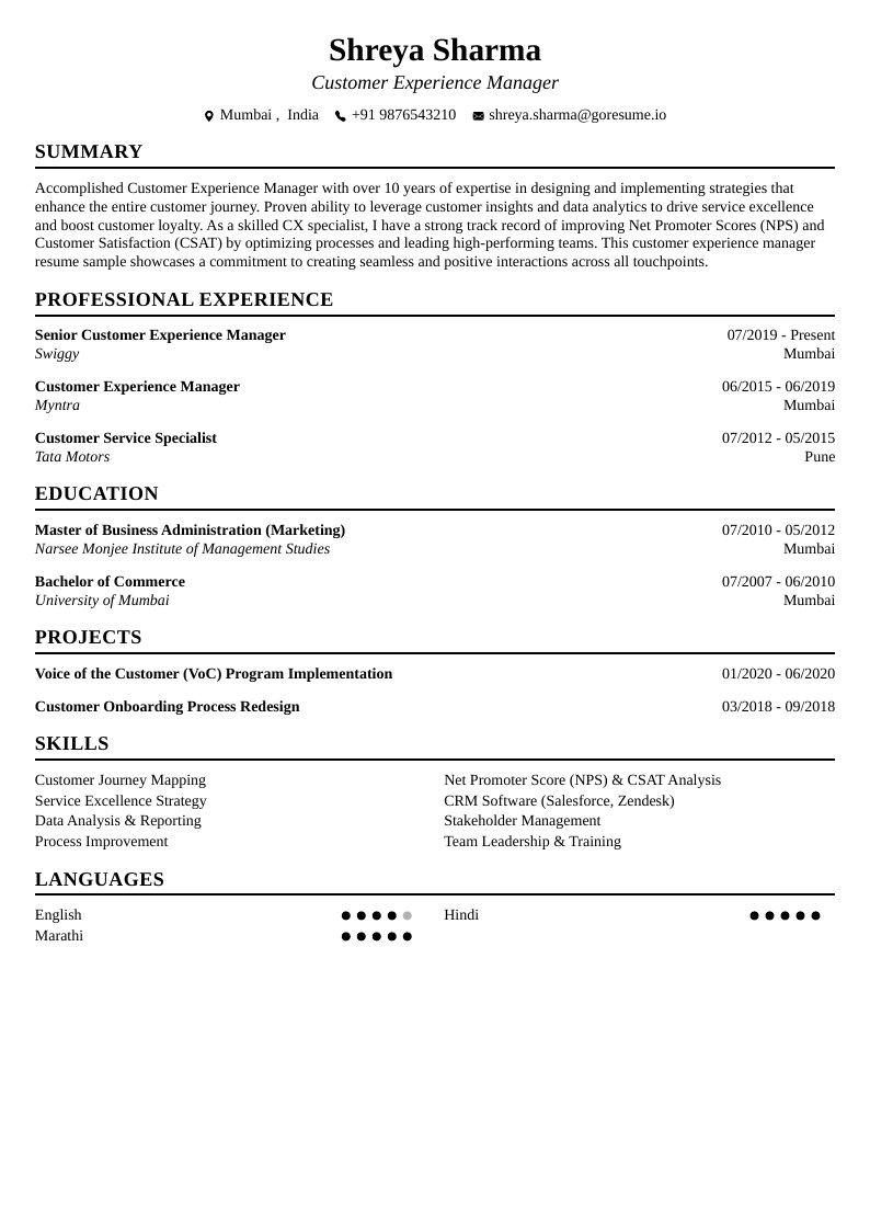 GoResume mobile editor preview