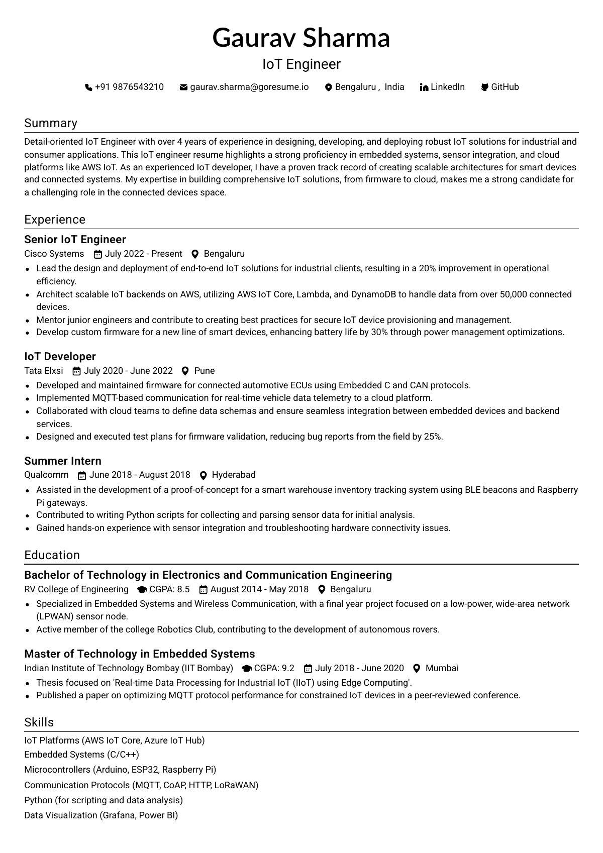 GoResume editor preview