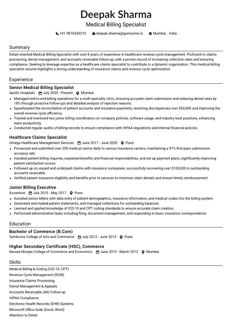 GoResume mobile editor preview
