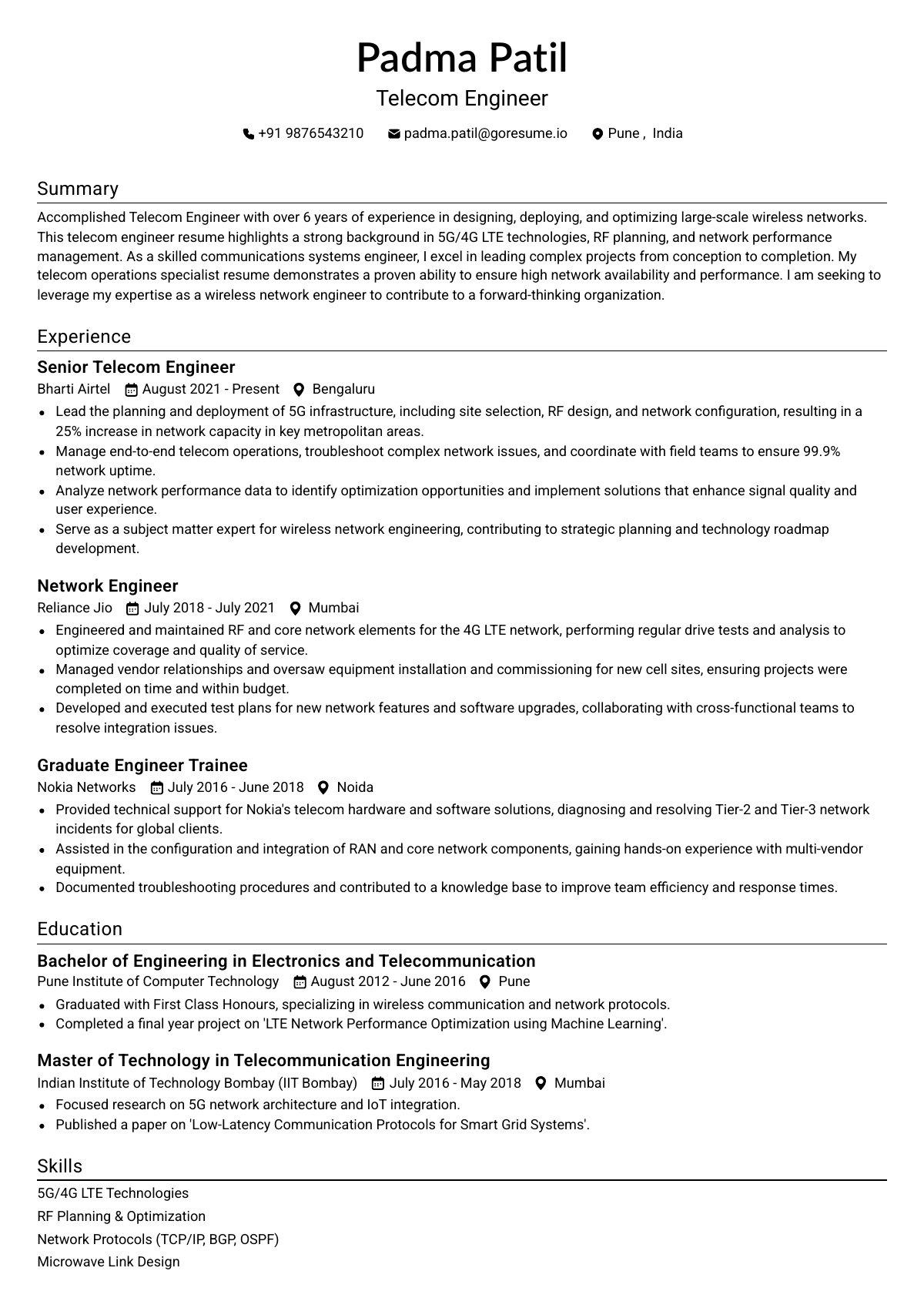GoResume editor preview