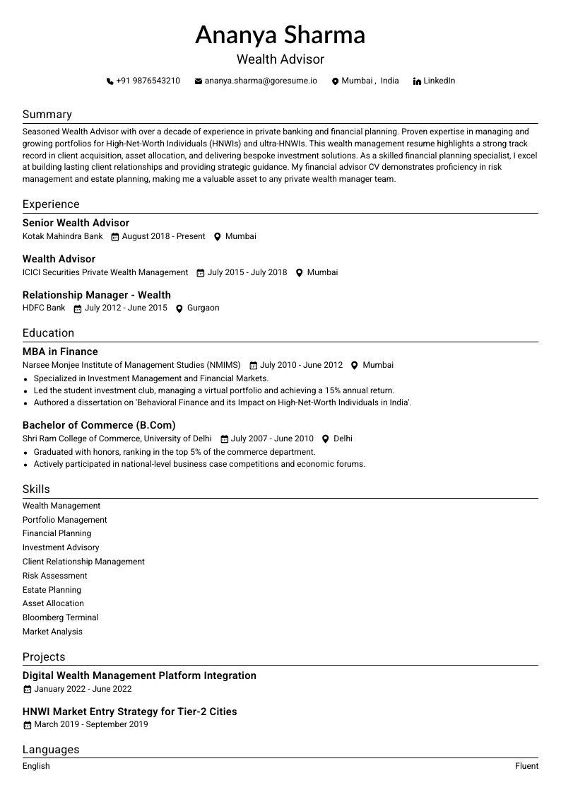 GoResume mobile editor preview